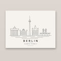 Berlin skyline line art print – minimalist black and white poster