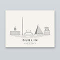 Dublin skyline line art print – minimalist black and white poster