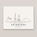 Edinburgh skyline line art print – minimalist black and white poster