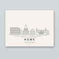 Rome skyline line art print – minimalist black and white poster