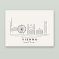 Vienna skyline line art print – minimalist black and white poster
